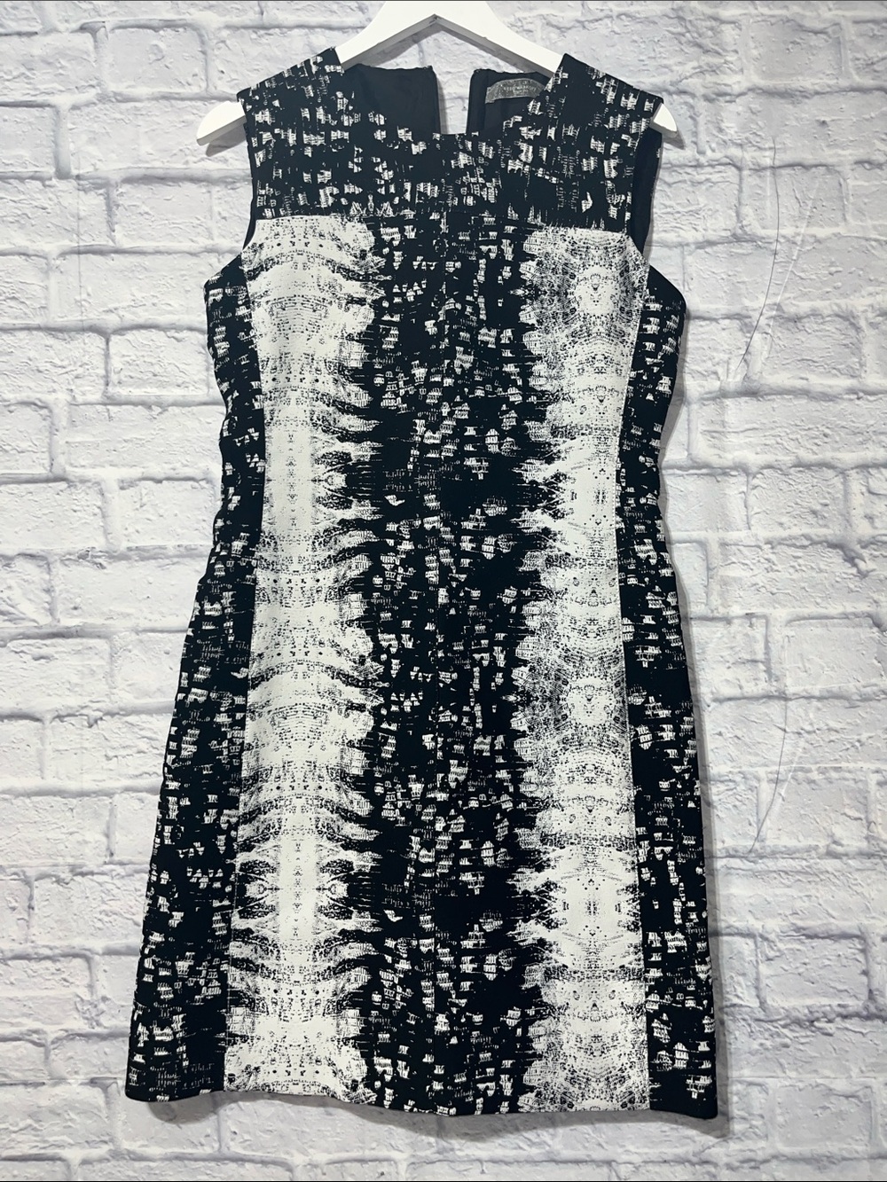 Reed Krakoff Black and White Patterned Sleeveless Shift Dress